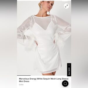 White Sequin Mesh Long Sleeve Mini Dress.
Lulus